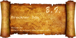 Breckner Ida névjegykártya
